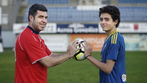 Con su padre Ramn Dacosta.