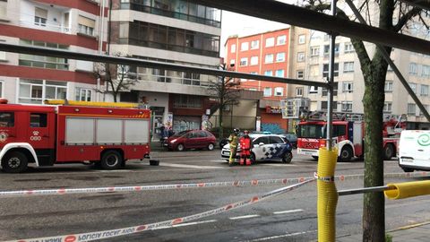 Los bomberos de Vigo se desplazaron a la calle Doctor Carracido.