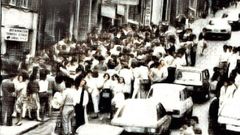 Imagen antigua de la calle del Rosal, en la zona de La Maniega.