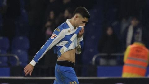 Yeremay, durante el partido ante el filial de la Real Sociedad B.