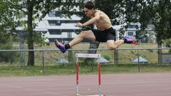 Mauro Segu�n durante un entrenamiento.