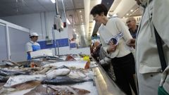 Ana Pont�n visita el mercado de Elvi�a