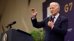 Joe Biden durante una comparecencia en el marco de la cumbre del G7 en Hiroshima.