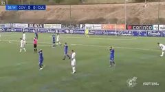 Gol de �lvaro Garc�a.Gol de �lvaro Garc�a, del C.D. Covadonga, el pasado fin de semana contra la Cultural Leonesa.