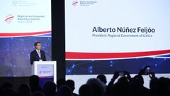 Feijoo, durante su intervenci�n en el Foro de Diplomacia Regional y Econ�mica de Varsovia