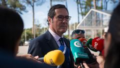 El presidente de la CEOE, Antonio Garamendi, el pasado fin de semana en el Foro La Toja