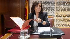 La actual gerente del PSOE, Ana Mara Fuentes Pacheco, comparece ante la comisin sobre el caso Koldo, en el Senado.