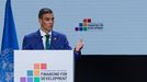El presidente del Goberno, Pedro Sánchez, interviene durante la clausura de la IV Conferencia de la ONU sobre Financiación al Desarrollo.