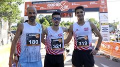 Los tres primeros clasificados de la categoria masculina en la pasada edicion de Angrois