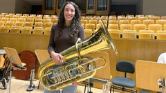 Noelia Gonzlez Rigo, este jueves en Madrid, durante los ensayos con la Orquesta Nacional de Espaa