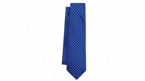 Corbata de hombre Rushmore de seda en color azul con estampado geom�trico. Precio: 52 euros