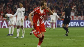 Harry Kane  celebrando un gol del Bayern
