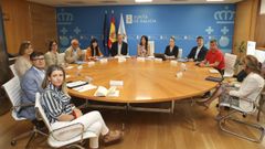 Reuni�n de t�cnicos del Ayuntamiento y de la Xunta a la que asistieron los conselleiros de Sanidade y Vivenda (en el centro).