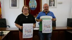 La concejala de Cultura de Ribadavia, Yolanda Gmez, y el alcalde, Csar Fernndez