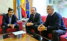 Rey Varela, Parga y Fern�ndez, ayer en Santiago.