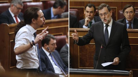 El rifirrafe a cuenta de la corrupci�n entre Pablo Iglesias y Rajoy