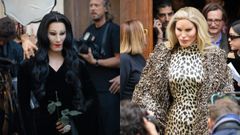 A la izquierda, Alexis Stone caracterizado como Morticia Addams; a la derecha, como la socialit Jocelyn Wildenstein.