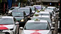 Parada de taxis en Vigo en una imagen de archivo