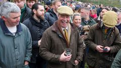 Nigel Farage, este jueves durante un evento tradicional en Chiddingstone.