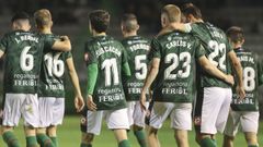 El grupo de jugadores del Racing, en imagen de archivo, se encuentra centrado en preparar el choque ante C�rdoba