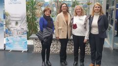 Sybille Ramon, Odile Eloy, Monsterrat Cruz y Beatriz Gonz�lez visitaron las instalaciones de centros termales de Dax que acoger�n las pr�cticas