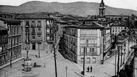 La plaza de Santo Domingo de Oviedo, en una imagen antigua