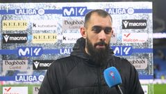 Borja Iglesias, tras el partido de este domingo entre Celta y Real Sociedad.