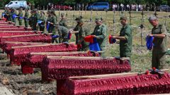 Entierro de soldados no identificados en la autoproclamada rep�blica de Lugansk, en el Domb�s