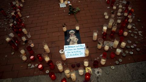 Velas en recuerdo de Julen en Mlaga 