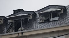 Vivienda de la calle Cruz Verde de Betanzos en la que se registr un incendio en el que muri un octogenario