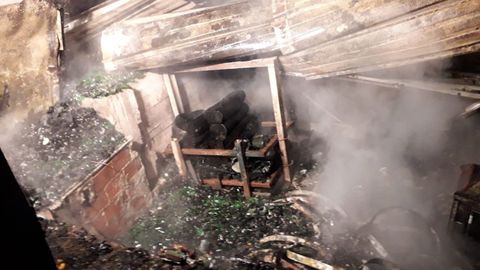 Estado del tendej�n quemado en Villaviciosa