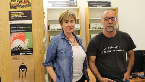 Irene D�az y Rub�n Vega, nel Archivu de Fontes Orales