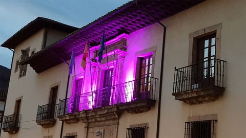 El consistorio de Cangas de Narcea se ilumina de morado