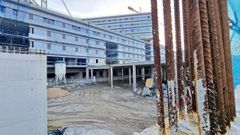 Imagen de las obras de construccin del nuevo hospital de Pontevedra, el Gran Montecelo, el pasado 29 de enero