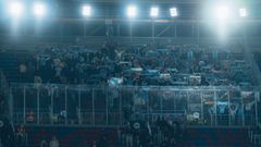 Aficionados del Celta, en la grada visitante del Camp Nou este mi�rcoles.