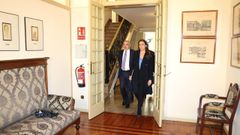 Idoia Ribas, portavoz de Vox en el Parlamento Balear, y Sergio Rodrguez, diputado del mismo grupo, a su llegada a la Junta de Portavoces.