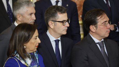 Algunos de los ministros del Gobierno durante el homenaje a la Constitucin