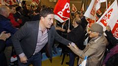 Jos� Ram�n G�mez Besteiro tras el mitin de cierre de campa�a de Lugo.