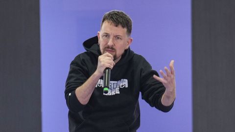 El ex l&iacute;der de Podemos Pablo Iglesias durante una asamblea del partido el pasado mes de abril