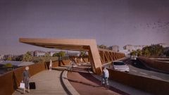 Recreacin de la pasarela que sobrevolar la estacin intermodal de A Corua