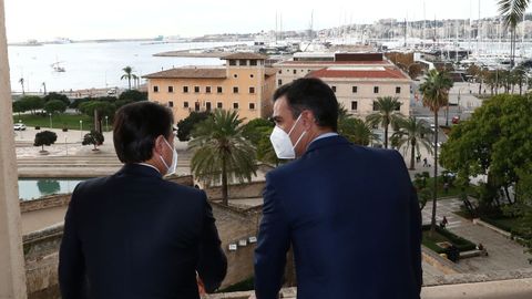 Pedro S�nchez con el primer ministro italiano Guiseppe Conte en Palma de Mallorca