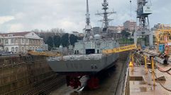 La fragata Blas de Lezo, en uno de los diques de Navantia Ferrol, en foto de archivo