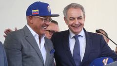 El presidente de la Asamblea Nacional de Venezuela, Jorge Rodr�guez, con Jos� Luis Rodr�guez Zapatero en Caracas