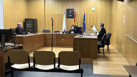 El acusado compareci� por videoconferencia en la sala de vistas de Ourense