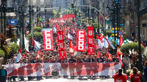 Dia del Trabajo. Manifestacin por el 1 de Mayo en Vigo