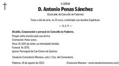 Esquela en La Voz de Antonio Penas S�nchez