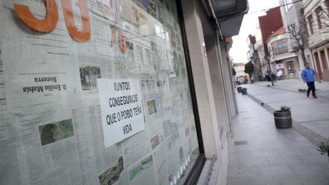 Imagen de archivo de una campaña para concienciar sobre la importancia del pequeño comercio en Rianxo.