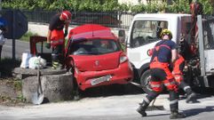 El accidente del cruce de la carretera de A Vide, en fotos