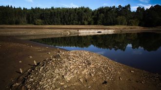 El embalse de As Forcadas en Valdovi&ntilde;o est&aacute; al 34&nbsp;% de su capacidad, seg&uacute;n los &uacute;ltimos datos del 14 de septiembre, d&iacute;a en que se tom&oacute; la fotograf&iacute;a