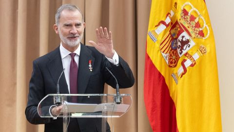El Rey Felipe VI durante el acto ?50 a�os despu�s: la Corona en el tr�nsito a la democracia?, a 21 de noviembre de 2025, en Madrid.